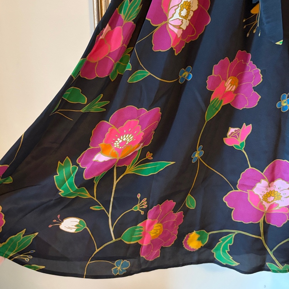 SÉZANE Elie Silk Skirt With Printed Flowers from Japan 38/6 - Picture 7 of 10